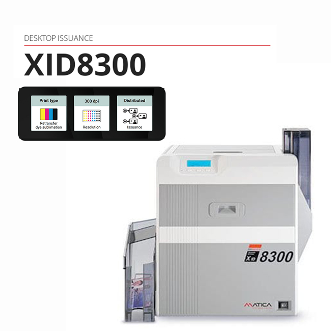 Matica XID8300 300 dpi Resolution Dual-Sided ID Card Printer with 120 ...