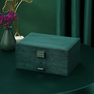 Handmade Velvet Wooden Jewelry Box Organizer For Necklace Earring Ring Bracelet