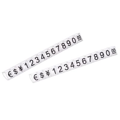 Spot Strip Digital Schmuck Tags Anzeigennummer für Weiß Dollar Euro Transparent Schwarz