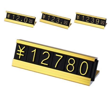 AaL-49-17 S メタルベース 宝石 時計 価格表示 タグ レーベル 小売用 店舗用 金色または黒色ベース