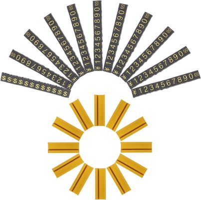 AaL-49-17 S Gold/Silber/Schwarz-Metall-Plastik-Basis-Preisschilder mit Buchstaben