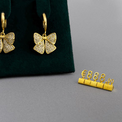 3D-Metall 8 mm Luxus-Schmuckpreis Würfel Einzelhandelspreis Anzeige Tags
