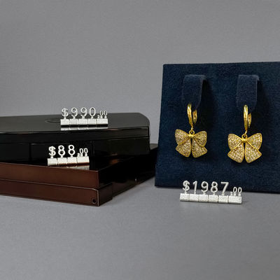 3D-Metall Silber Zinklegierung Preis Würfel Einzelhandel Preis Anzeige Tags