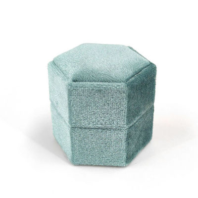 Custom G84 Lake Blue Velvet Ring Packaging Box for Jewelry Gift Box Berat produk 0,035kg