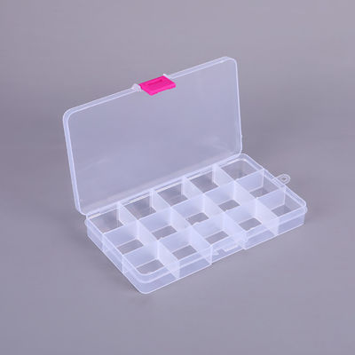 Boîte de rangement en plastique blanc à 15 compartiments avec séparateurs amovibles