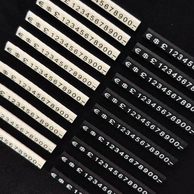 5 X 3 Mm Black White Mini Price Tag Cube with Currency Symbol for Jewellery Display