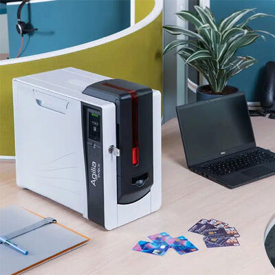 Evolis Agilia Professional 600 dpi Retransfer ID Card Printer with 150 Cards/Hour Speed and Multi-OS Compatibility