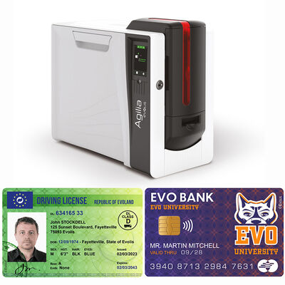 Evolis Agilia 600 dpi Retransfer ID Card Printer with Lamination Module and 150 Cards/Hour Speed
