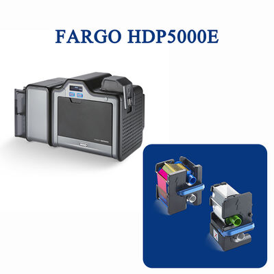 HID FARGO HDP5000e 300 dpi ID Card Printer with HDP Dye-Sublimation and Single or Dual Sided Printing for Secure PVC Cards