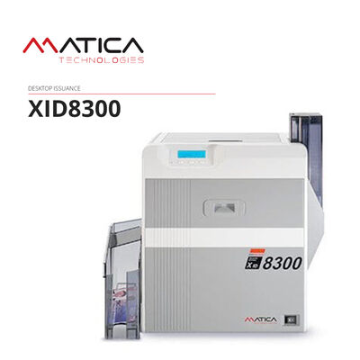 Matica XID8300 Card Printer with 300 DPI Resolution and Retransfer Printing for High-Quality ID Cards with 200 Card Input Hopper