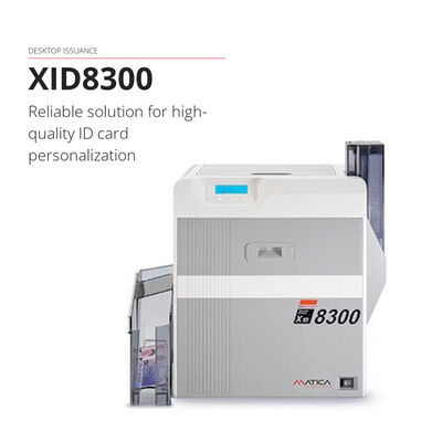 Matica XID8300 ID Card Printer with Retransfer Printing Technology 300 dpi Resolution and 120 Cards Per Hour Output