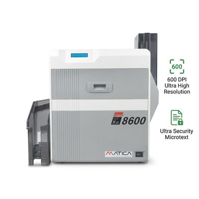 Identis XID8600 Retransfer Card Printer with 600dpi Print Resolution Microtext Security and 1000 Image Ribbon Capacity